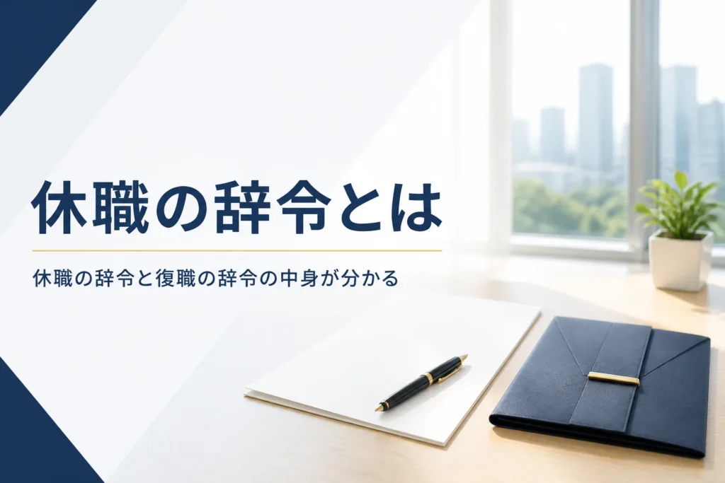 休職辞令と復職辞令の中身、育児休業の時の書類を紹介する記事のアイキャッチ。光の差す机の上の書類